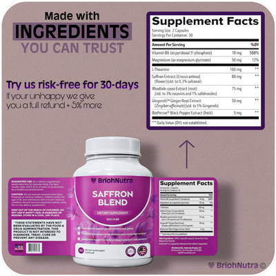 BriohNutra© Saffron Extract Capsules 88mg
