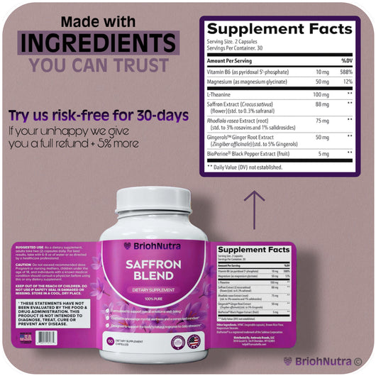 BriohNutra© Saffron Extract Capsules 88mg